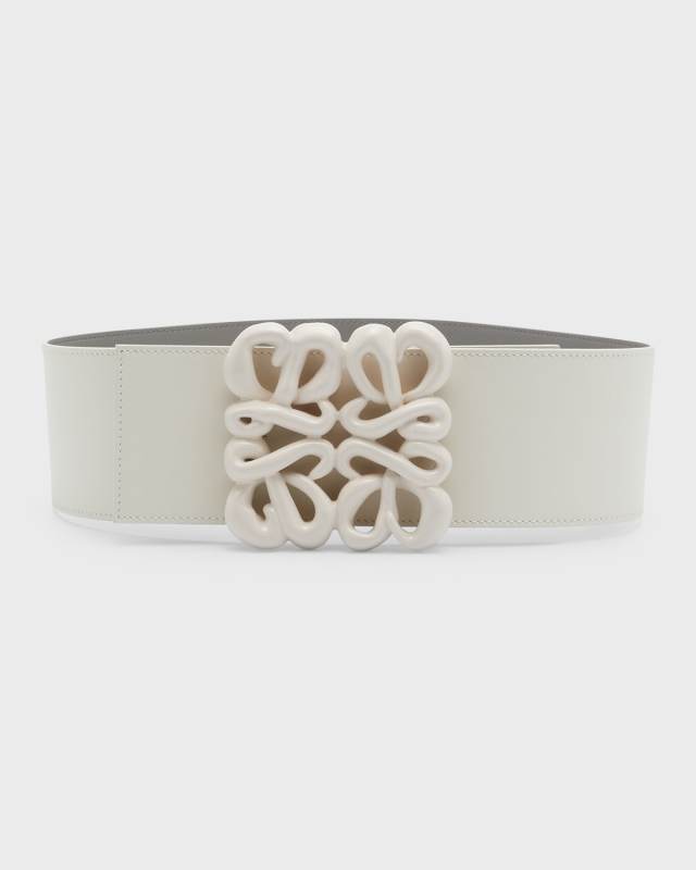 Inflated Anagram Leather Belt